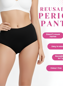 Period Panties for Women – Reusable Leak-Proof Menstrual Briefs ( Black )