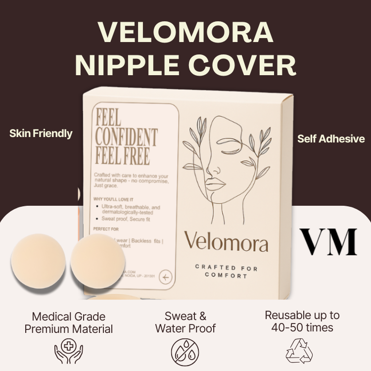 Velomora Premium Medical Grade Nipple Cover 1 Pair (Sticks without glue)