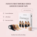 Velomora Invisible Lift™ Double-Sided Adhesive Boob Tape | No Bra. No Limits. | Adhesive Boob Tape for Deep Necklines