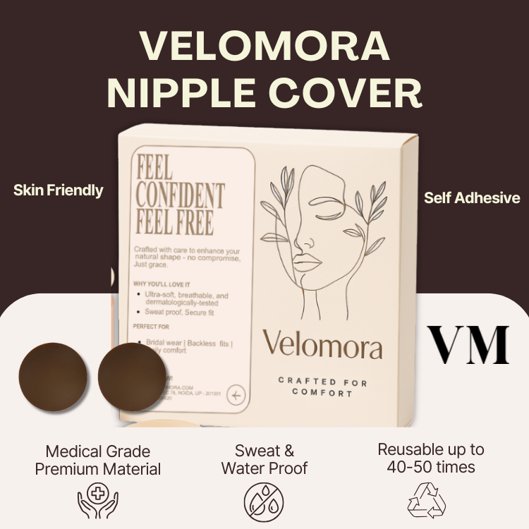 Velomora Premium Medical Grade Nipple Cover 1 Pair (Sticks without glue)