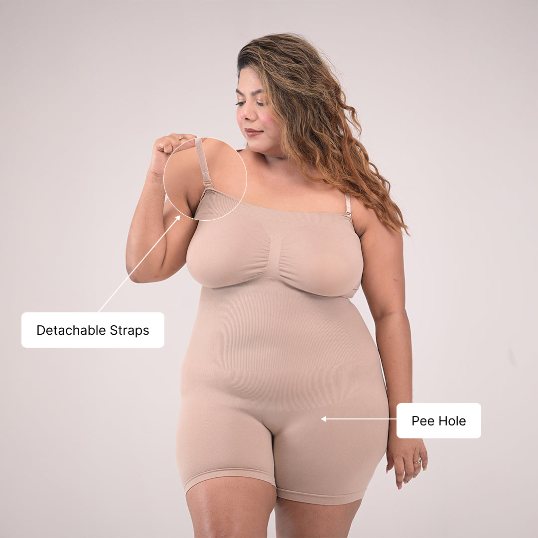 All-In-One Sculpt Detachable Straps Bodysuit And Shapewear