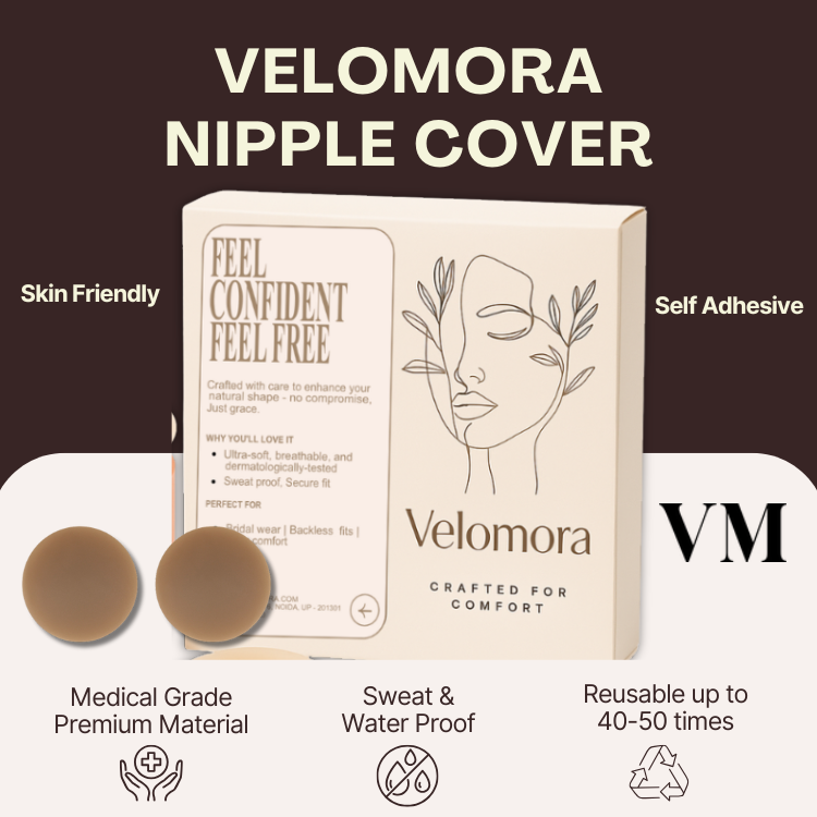 Velomora Premium Medical Grade Nipple Cover 1 Pair (Sticks without glue)