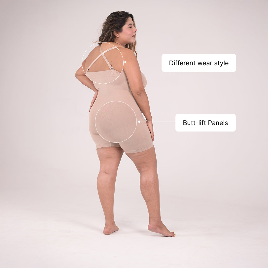 All-In-One Sculpt Detachable Straps Bodysuit And Shapewear