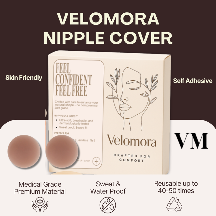 Velomora Premium Medical Grade Nipple Cover 1 Pair (Sticks without glue)