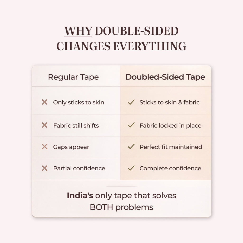 Velomora Invisible Lift™ Double-Sided Adhesive Boob Tape | No Bra. No Limits. | Adhesive Boob Tape for Deep Necklines