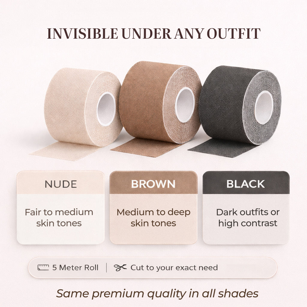 Velomora Invisible Lift™ Double-Sided Adhesive Boob Tape | No Bra. No Limits. | Adhesive Boob Tape for Deep Necklines