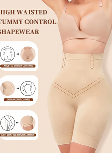 Velomora High-Waisted Thigh Shaper Shorts for Women – Seamless Tummy, Waist, Hip & Thigh Control
