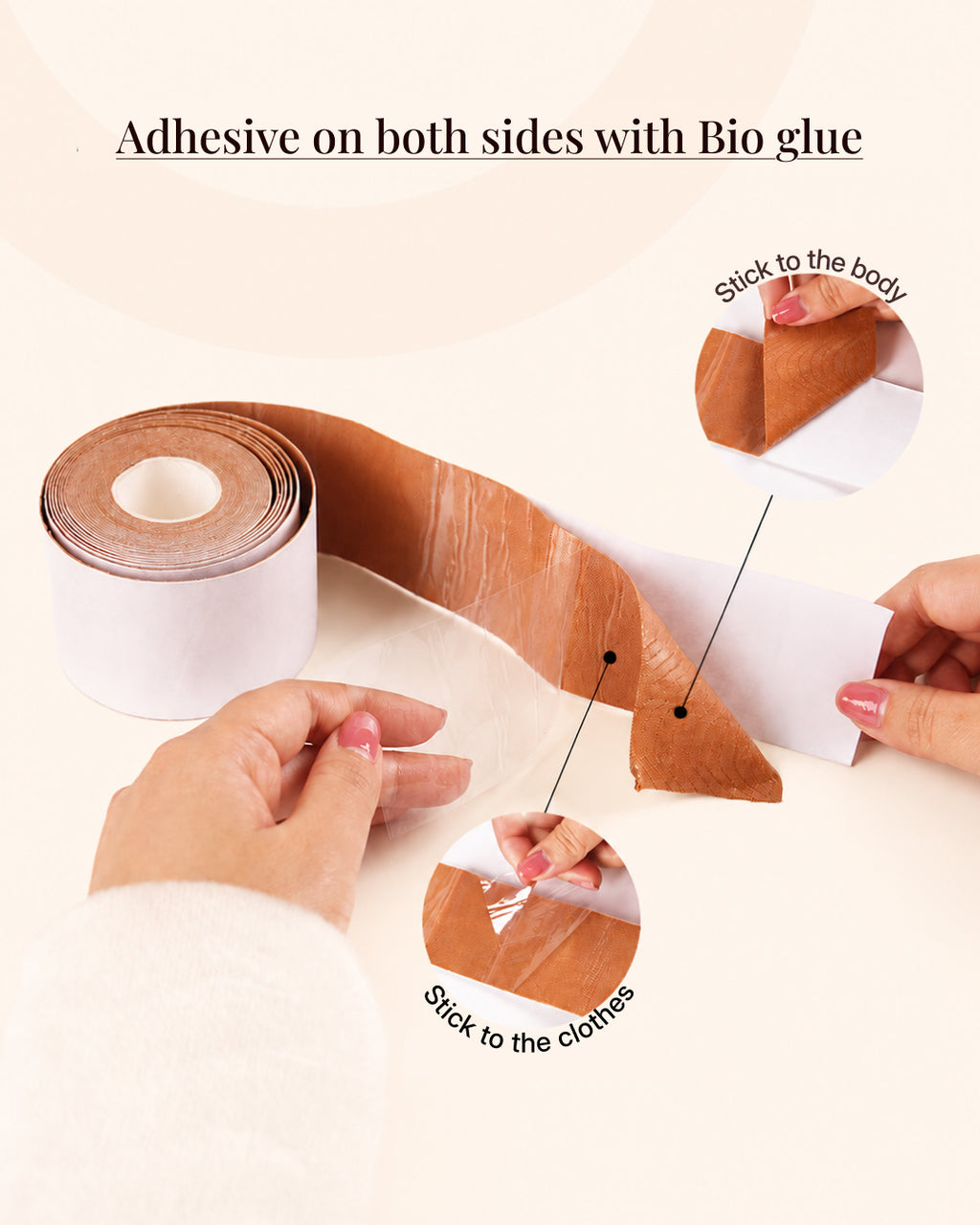 Velomora Invisible Lift™ Double-Sided Adhesive Boob Tape | No Bra. No Limits. | Adhesive Boob Tape for Deep Necklines