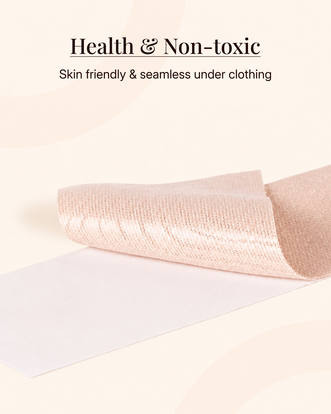 Skin-friendly non-toxic tape shown sitting seamless under clothing