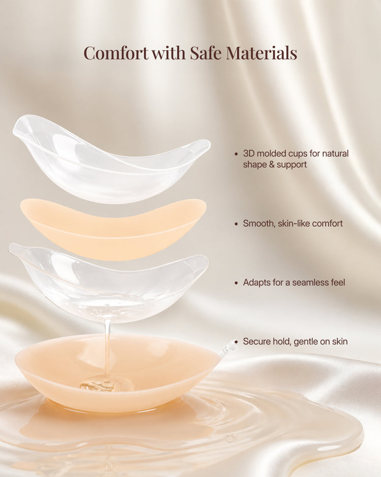 Velomora™  Breathable Strapless adhesive Bra