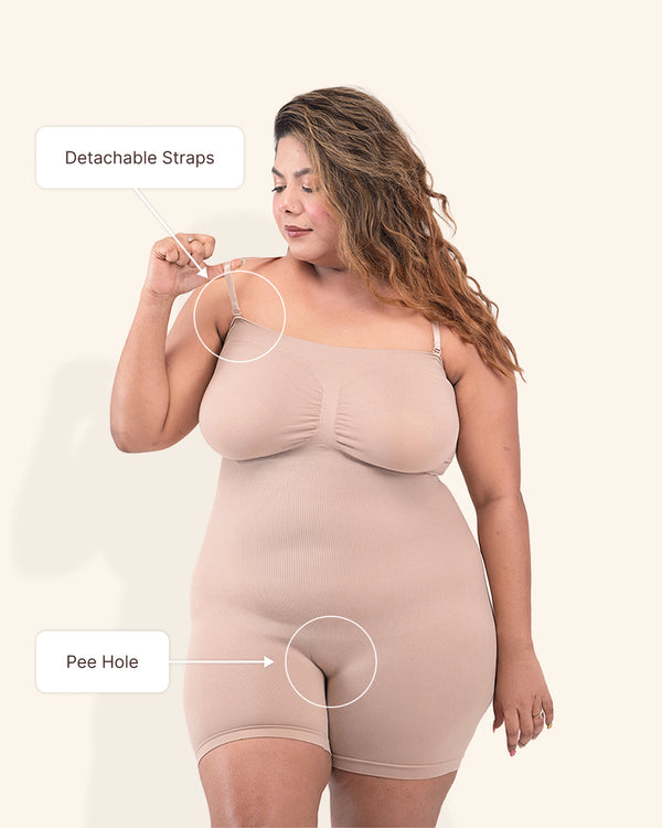 All-In-One Sculpt Detachable Straps Bodysuit And Shapewear
