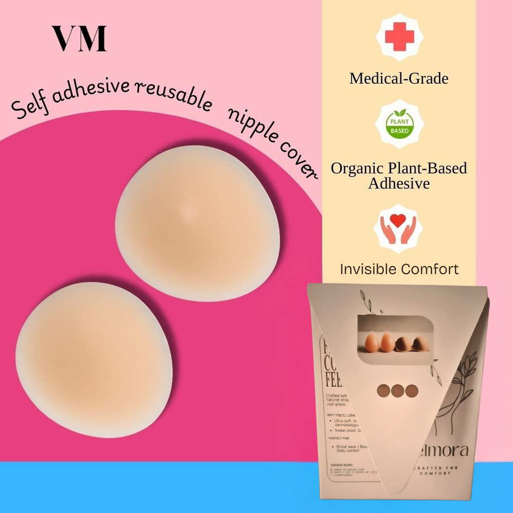 Velomora Premium Medical Grade Nipple Cover 1 Pair (Sticks without glue)