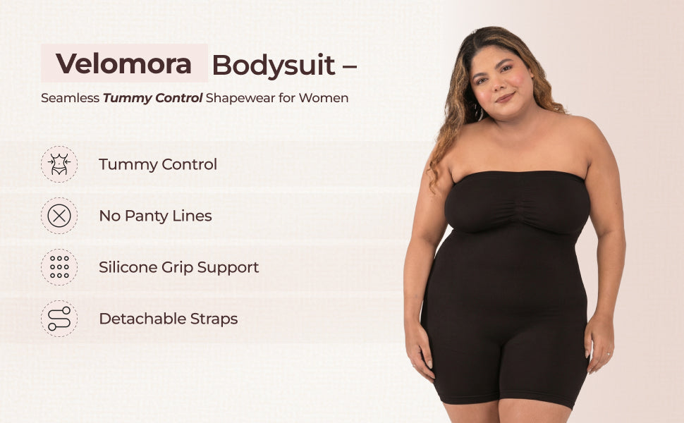All-In-One Sculpt Detachable Straps Bodysuit And Shapewear