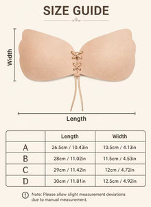 Adhesive Breathable Extra Cleavage Backless|Strapless Stick On Bra | Reusable Up to 30 Times