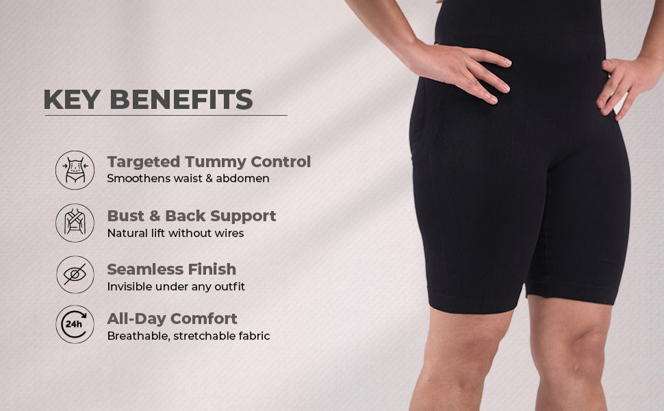 Curvy Confidence Bodysuit | Invisible Shapewear - Velomora